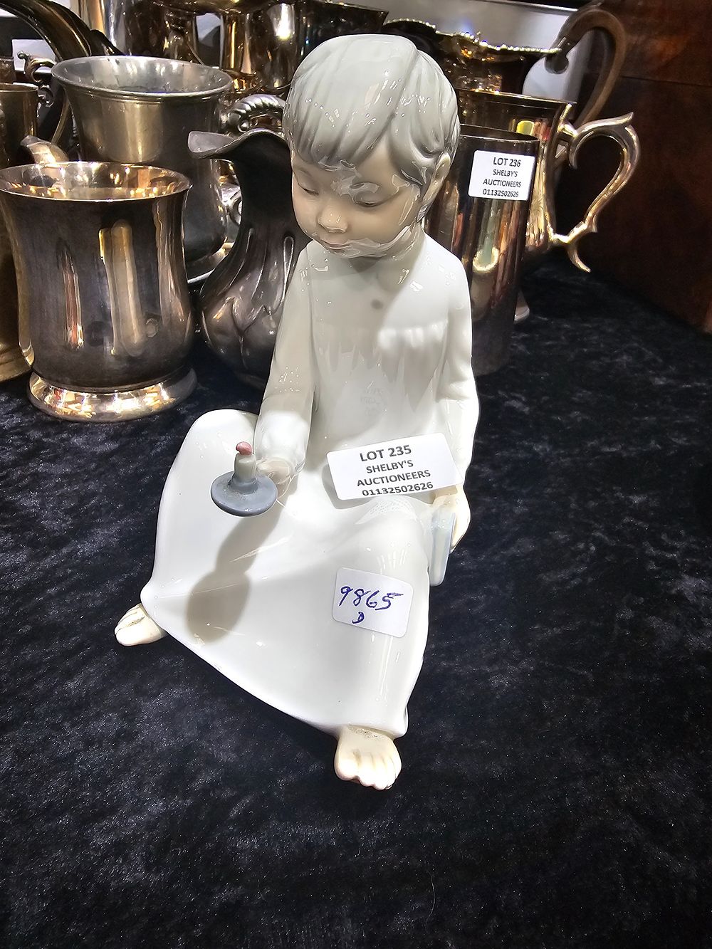 Lot 235: 1 X NAO BOY WITH CANDLE FIGURINE