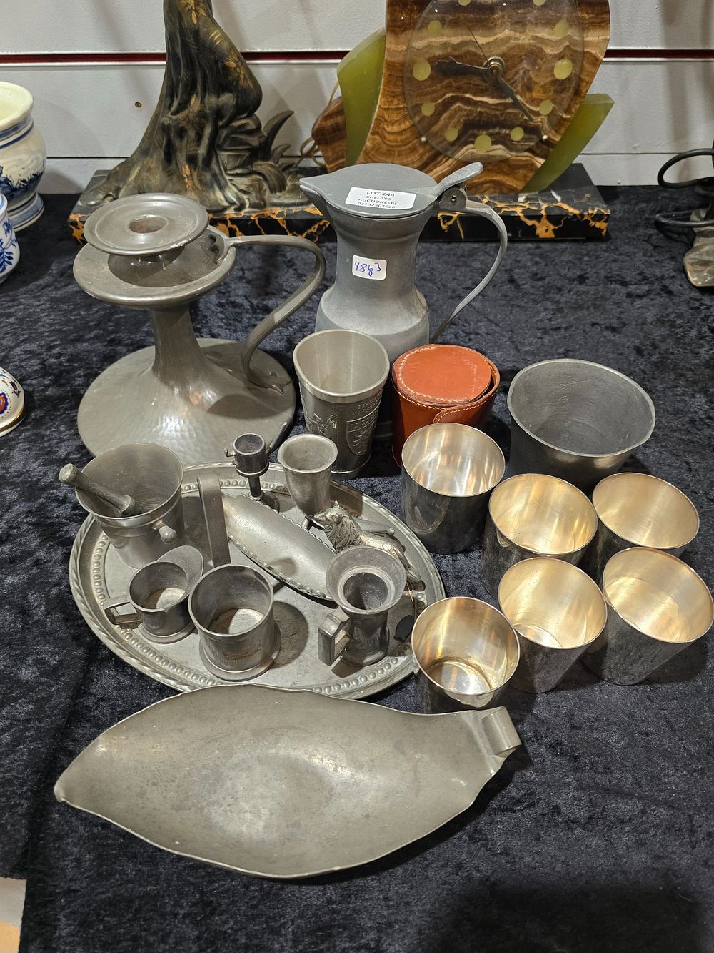 Lot 244: SELECTION OF PEWTER WARE ITEMS INCLUDING TALBOT PEWTER
