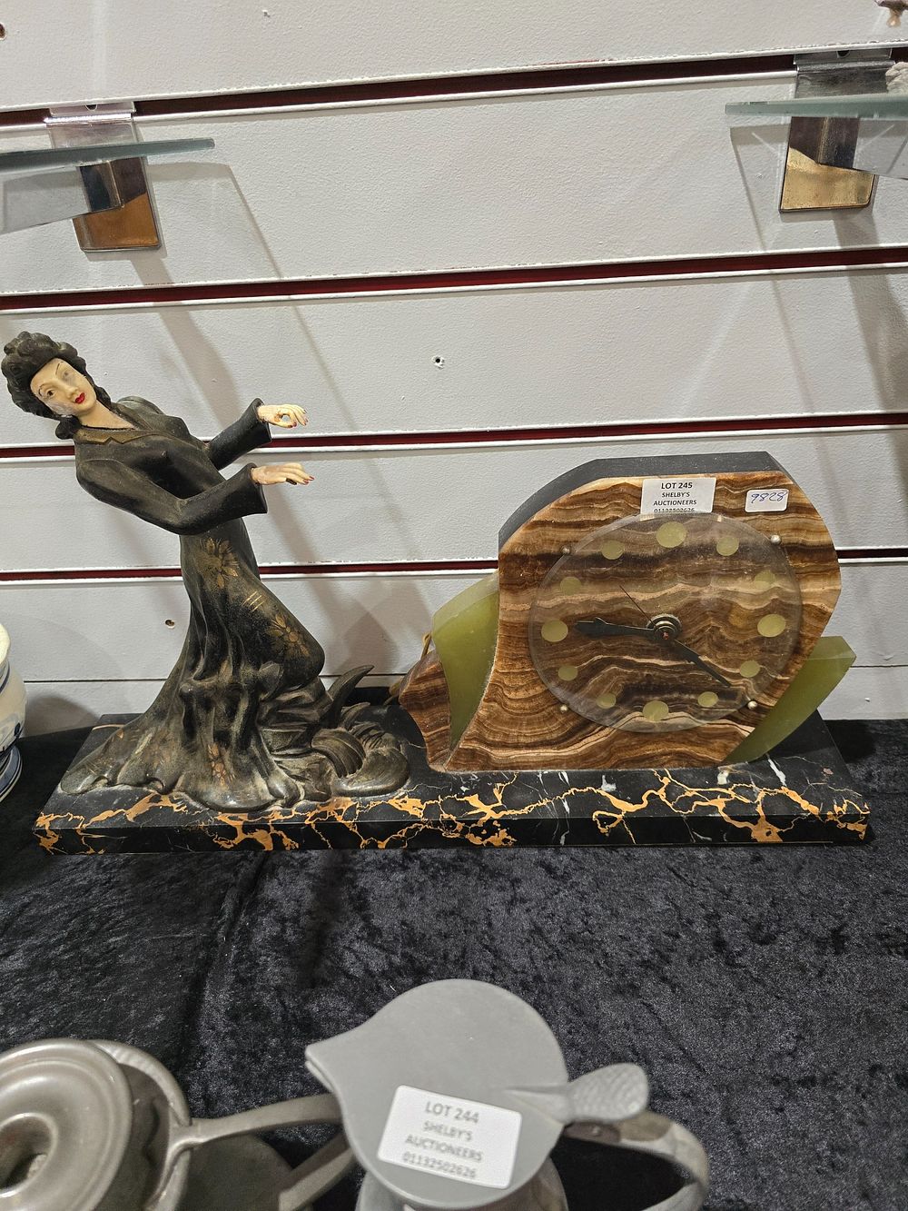Lot 245: 1 X FRENCH ART DECO UCRA MARBLE AND...