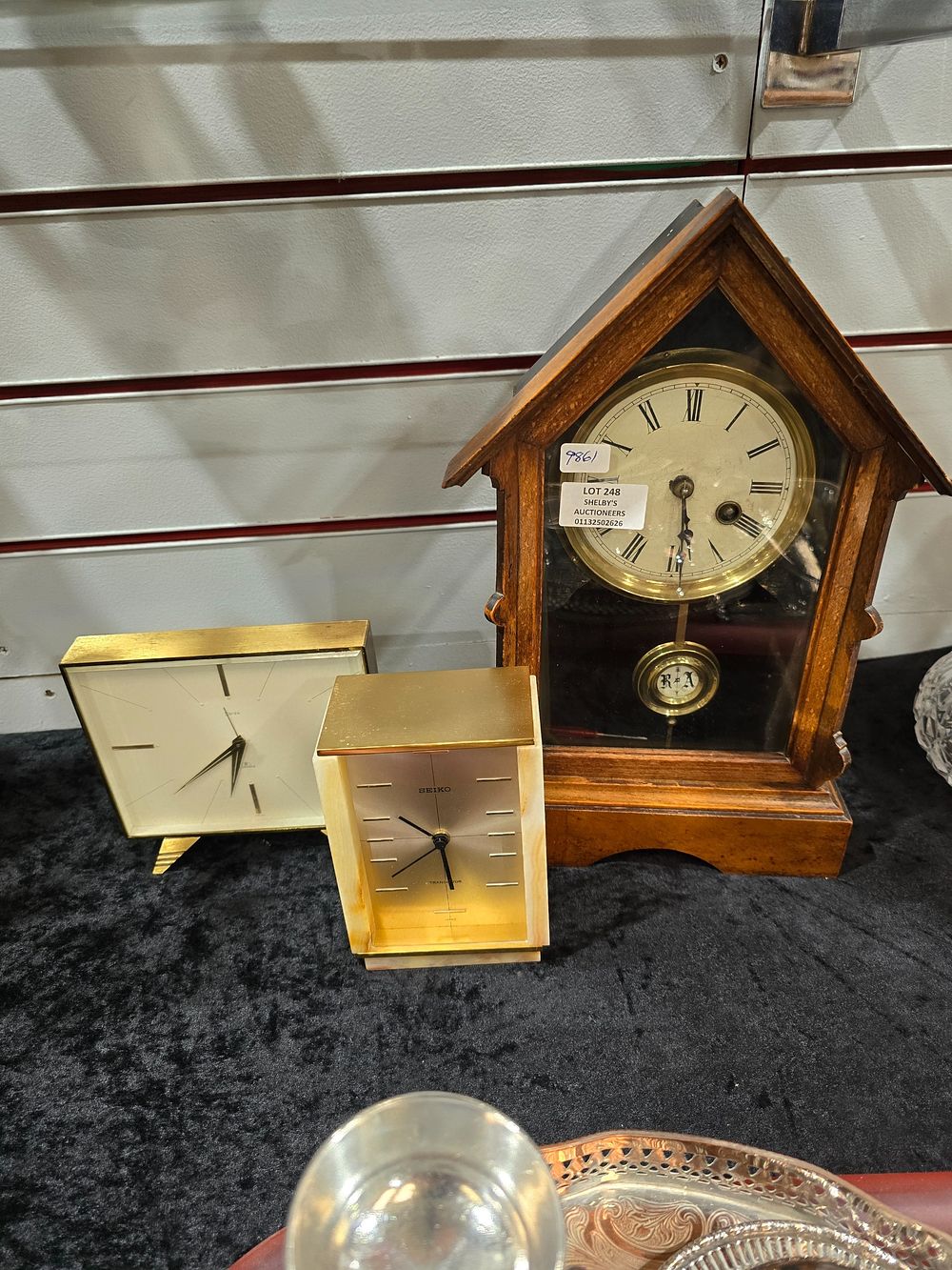 Lot 248: 1 X SEIKO MANTLE CLOCK WITH SWIZA 8...