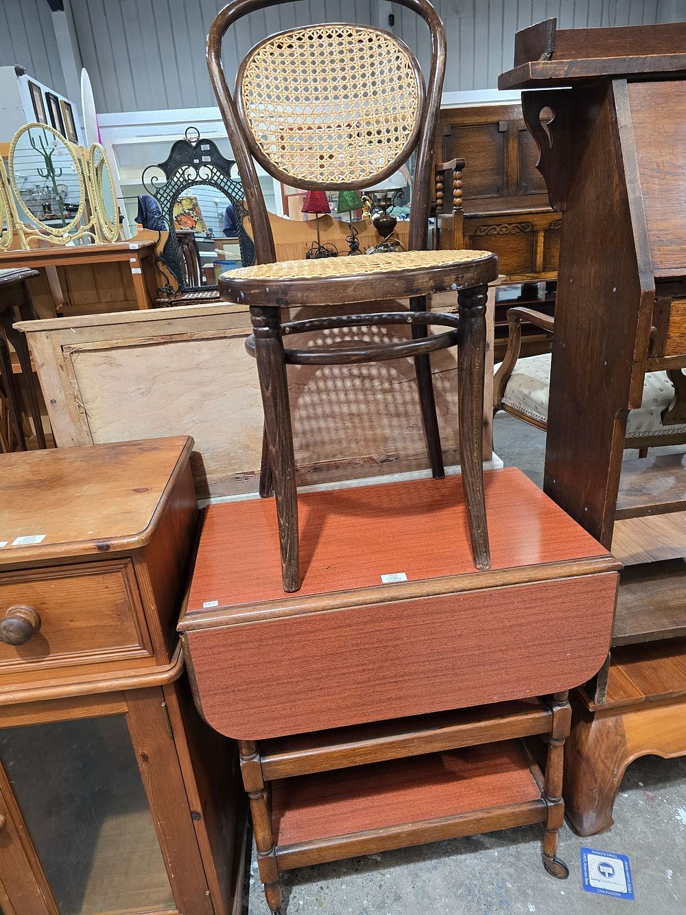 Lot 24: 1 X BENTWOOD CHAIR WITH 1970S OAK SERVING...