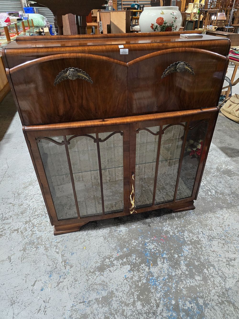 Lot 55: 1X 1960S BUREAU/ COCKTAIL CABINET