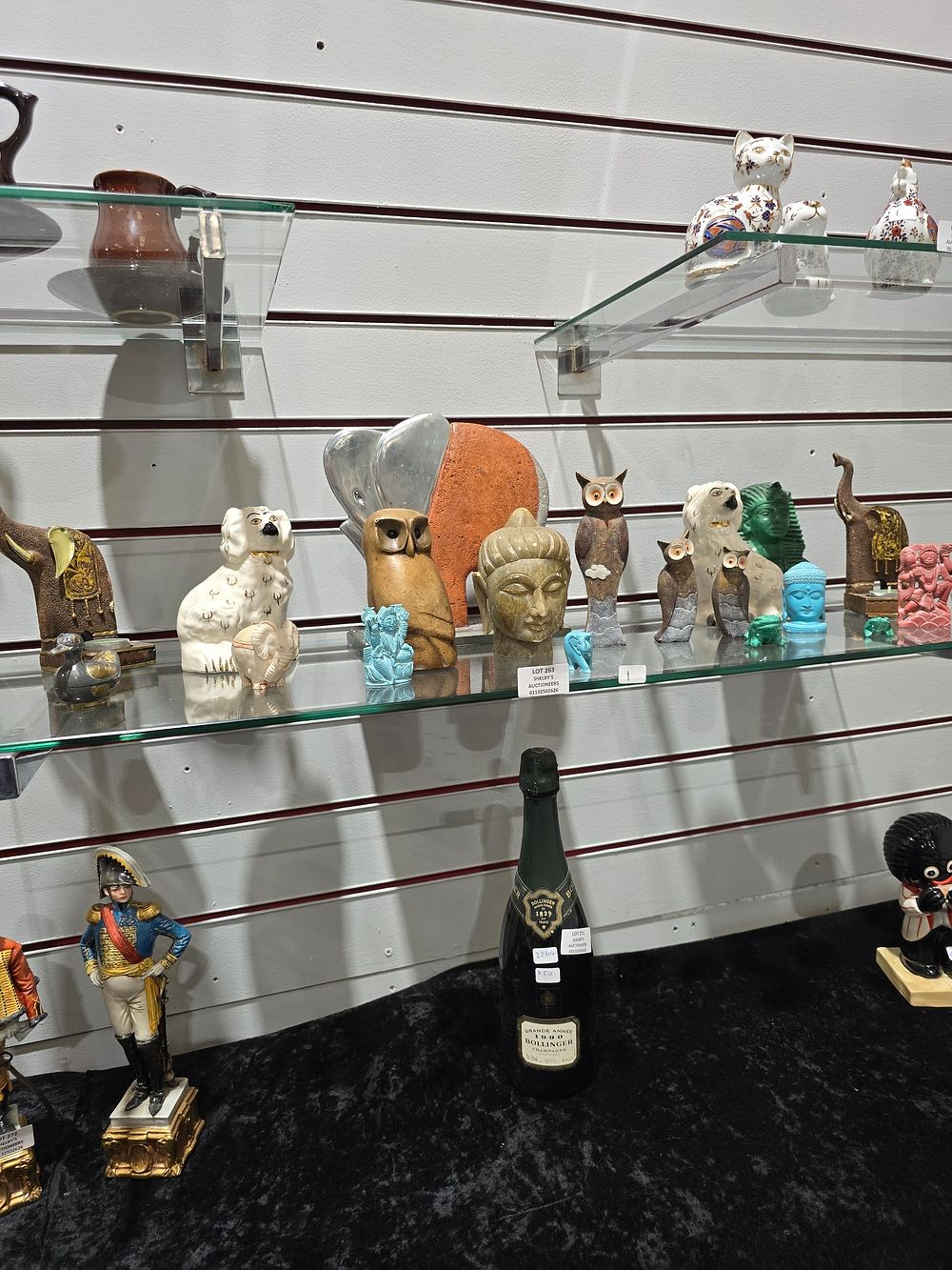 Lot 263: SELECTION OF POTTERY ANIMAL FIGURES WITHORIENTAL ITEMS