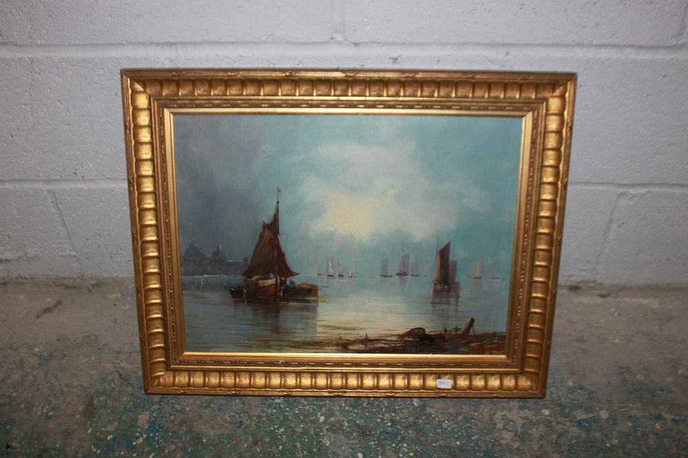 Lot 85: 1 X GEORGE EDWARD HORTON MARINE SCENE OIL...