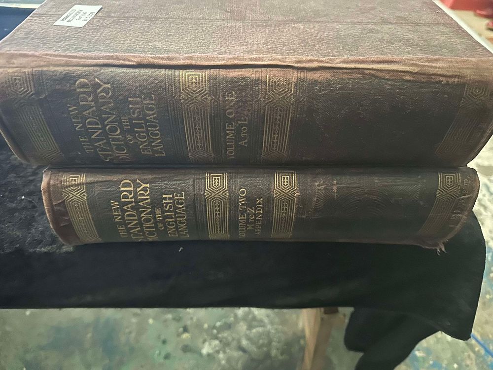 Lot 118: 2 X LEATHER BOUND DICTIONARIES