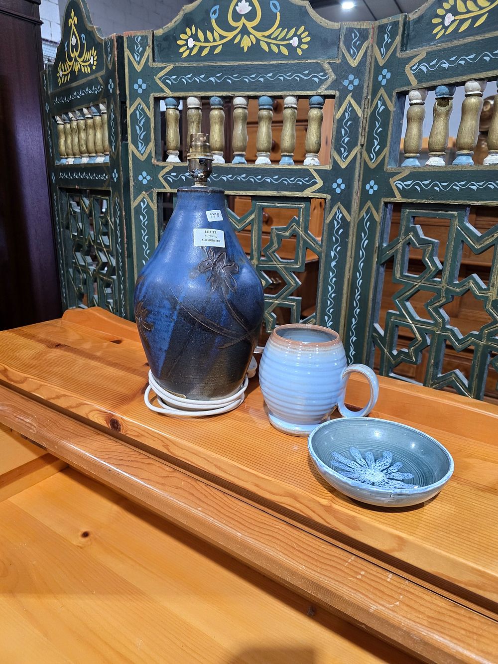 Lot 77: 3 X VARIOIS ART POTTERY WARE ITEMS JUG...