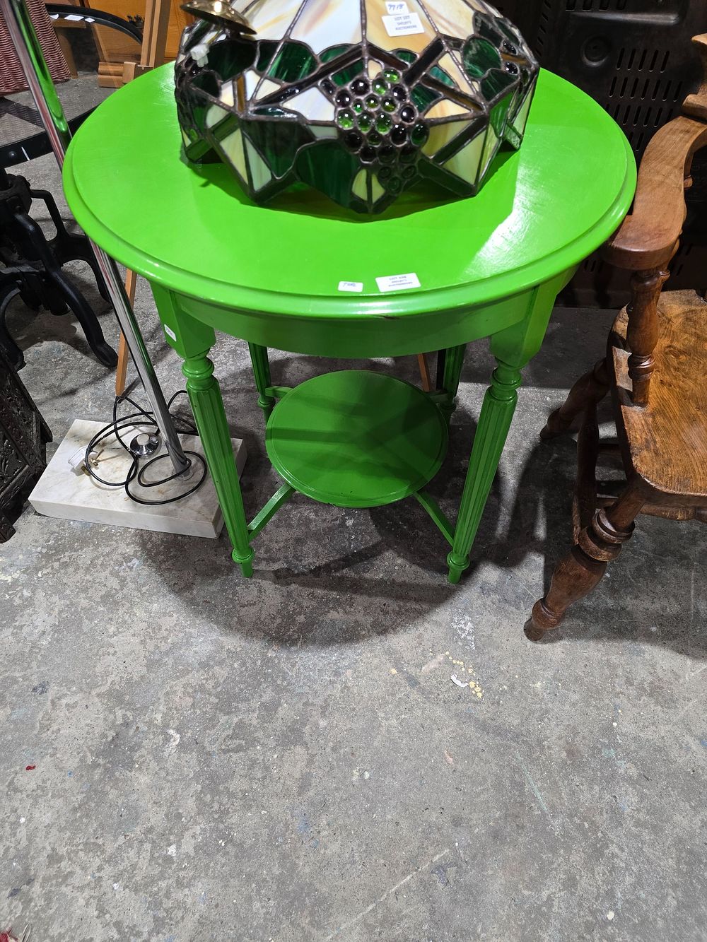 Lot 108: 1 X GREEN PAINTED OCCASSIONAL TABLE