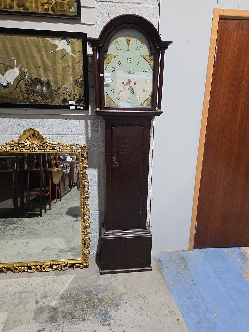 Lot 131: 1 X VICTORIAN 8 DAY MAHOGANY CASED PAINTED...