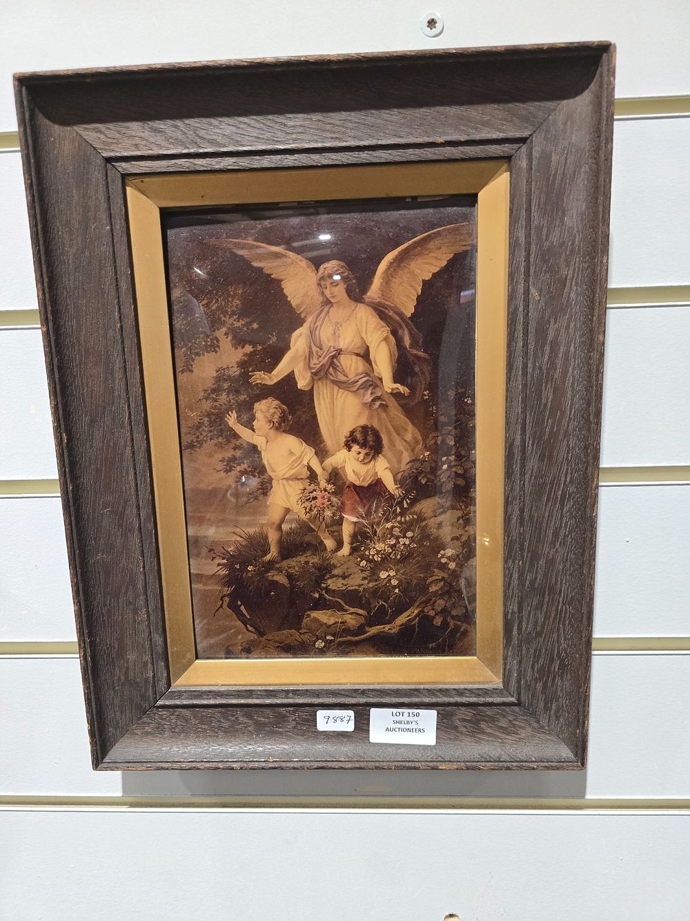 Lot 150: 1 X VICTORIAN CRYSTOLEUM DEPICITING GUARDIAN ANGEL AND...