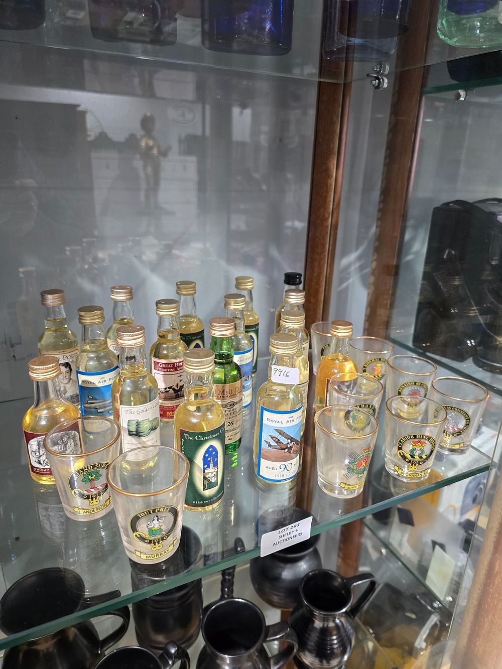 Lot 293: SELECTION OF WHISKEY CONNOSIER MINITURE WHISKEYS WITH SHOT...