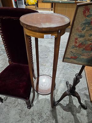 1 X EDWARDIAN INLAID MAHOGANY JARDINARE STAND