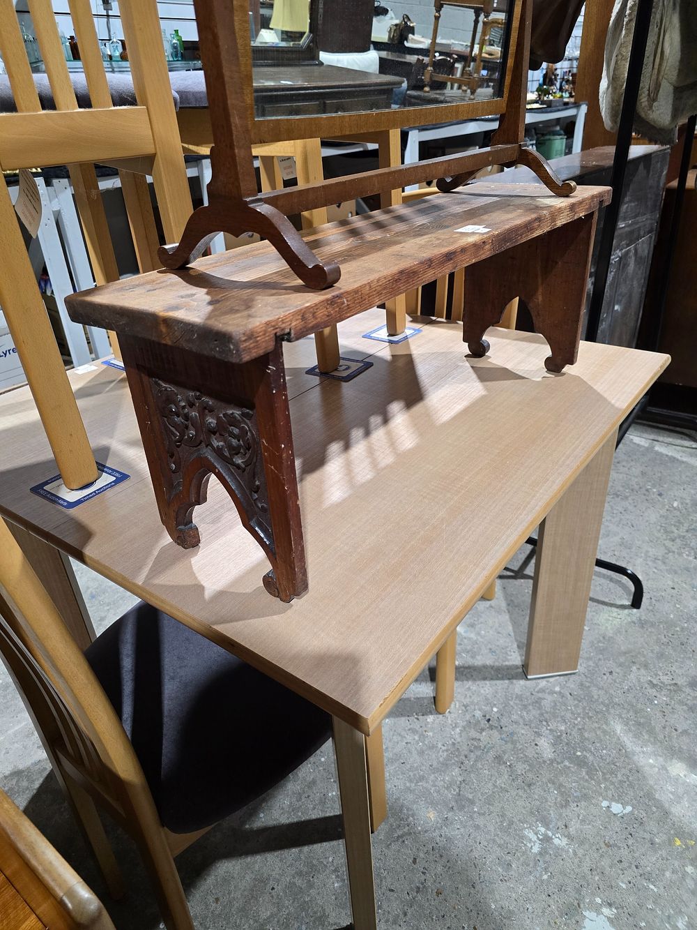 Lot 81: 1 X EDWARDIAN PINE CHILDS BENCH