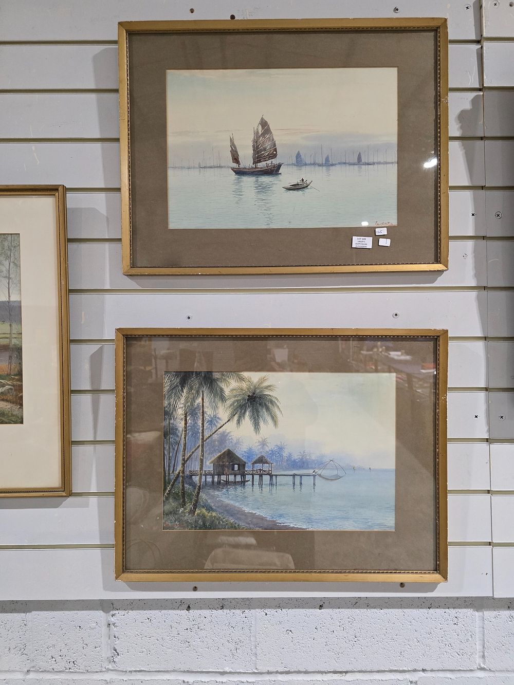 Lot 109: 1 X WATER COLOUR BOAT SCENE AND 1...