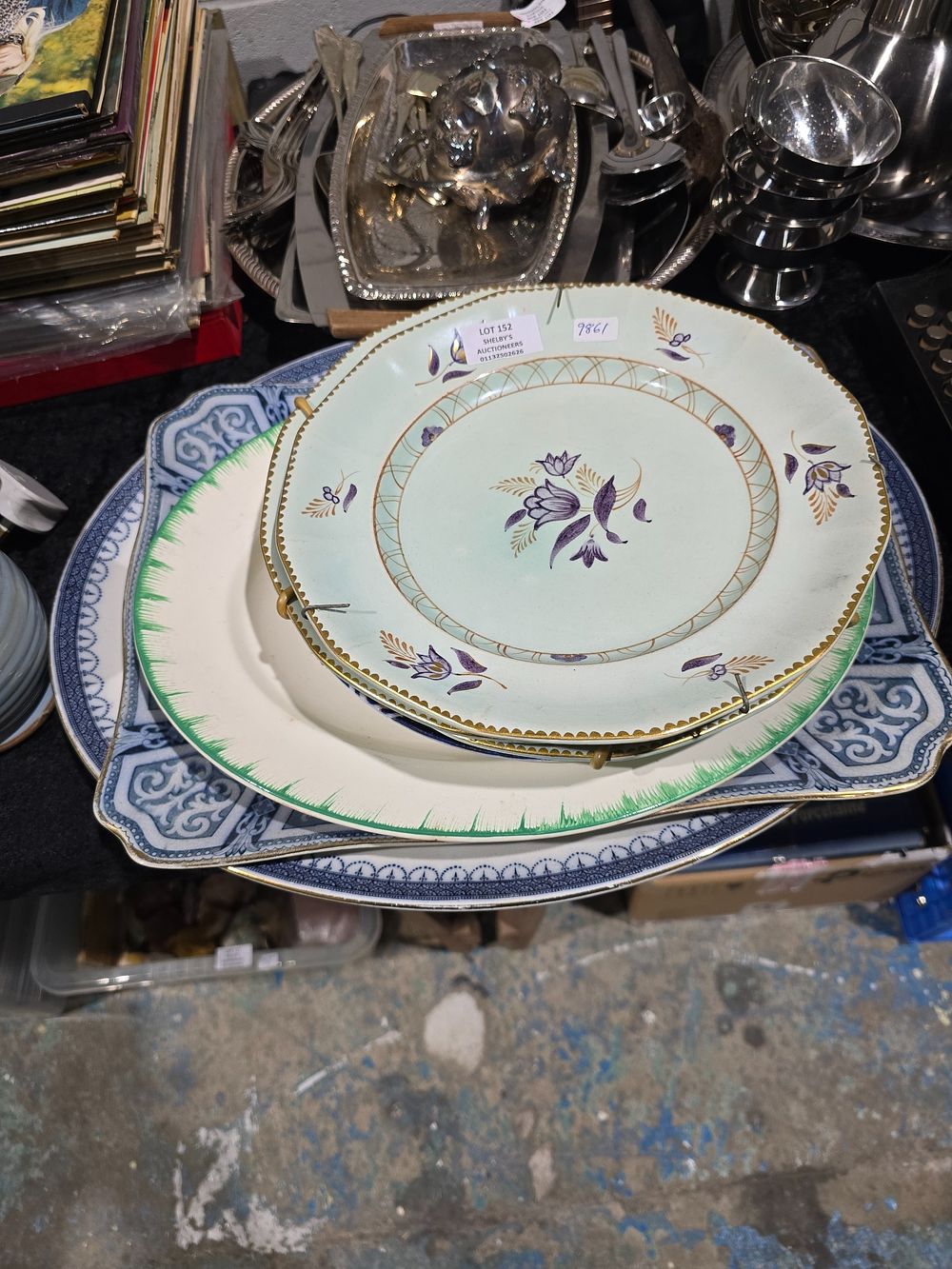 Lot 152: SELECTION OF VARIOUS AGE POTTERY PLATES INCLUDING MEAT...