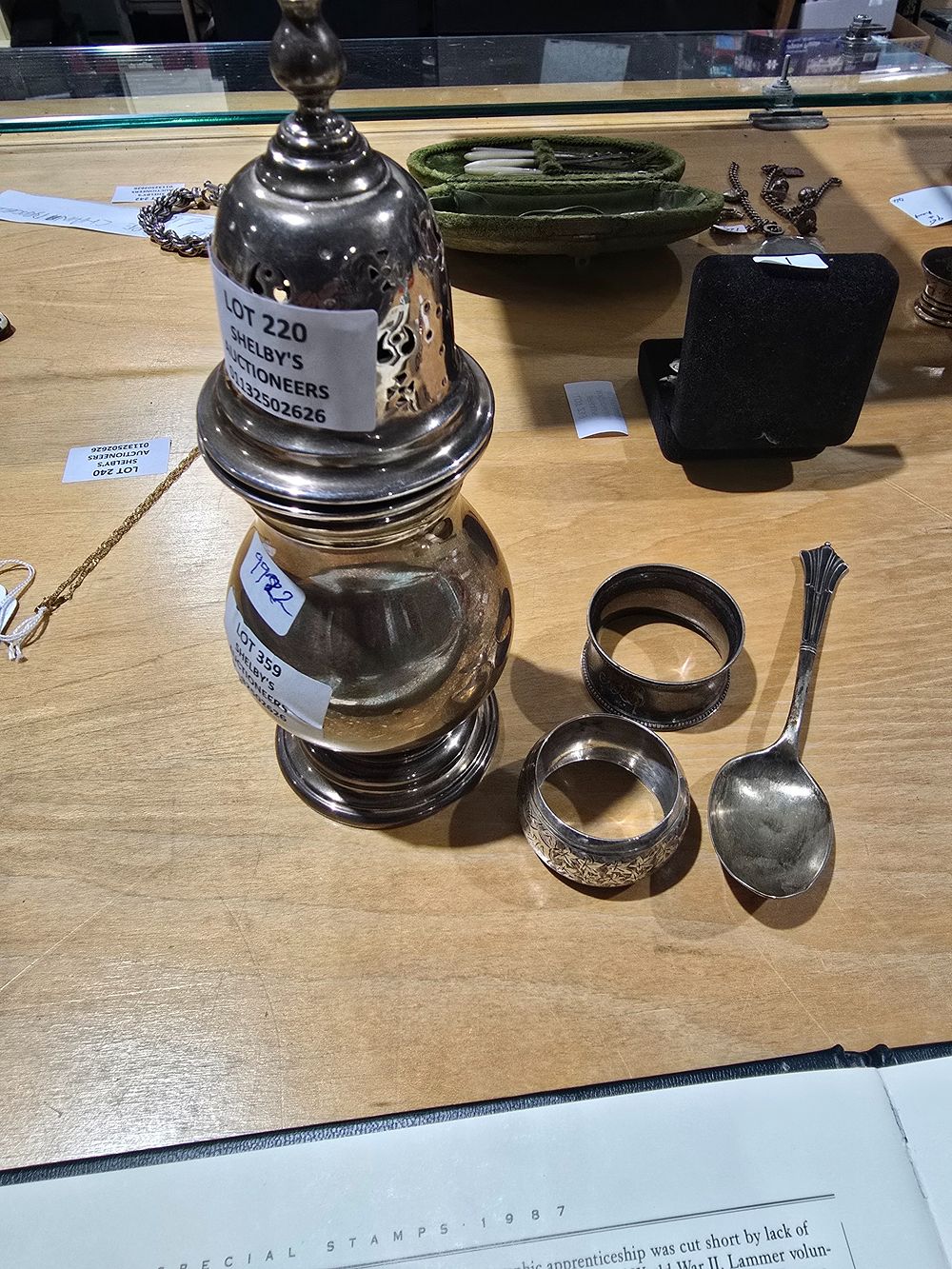 Lot 220: 1 X SILVER SUGAR SIFTER WITH 2 X...