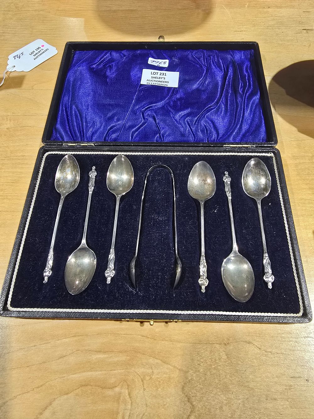 Lot 231: SET OF SIX SILVER APOSTLE SPOONS W D...