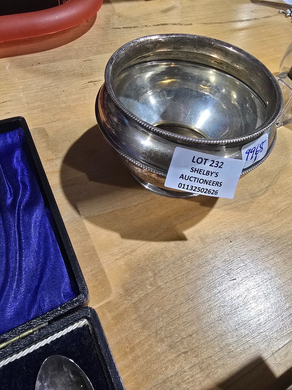 Lot 232: 1 X SILVER SUGAR BOWL WBJ LONDON M...