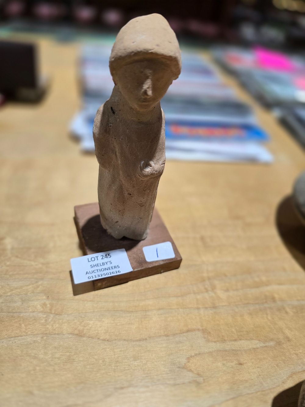 Lot 245: 1 X TERRACOTTA CIRCA 1800S MONK HAS AGE...