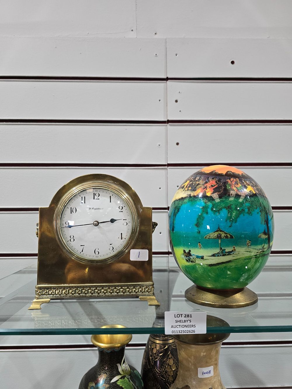 Lot 281: 1 X BRASS F LIGHTFOOT ENAMEL FACE FRENCH...