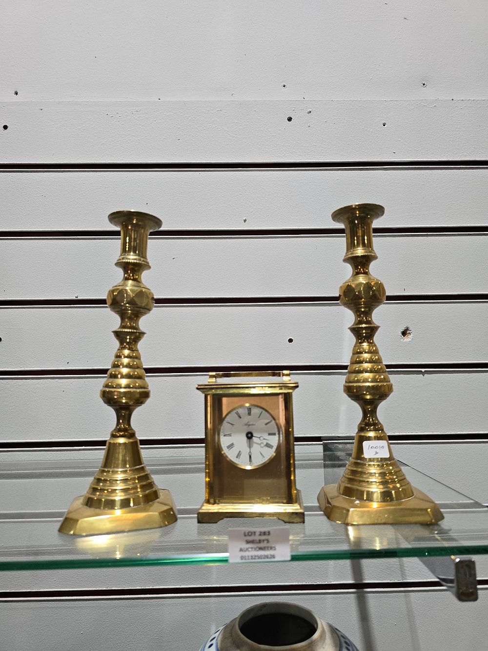 Lot 283: 1 X SMALL ANGELAUS BRASS QUARTZ MANTLE CLOCK...