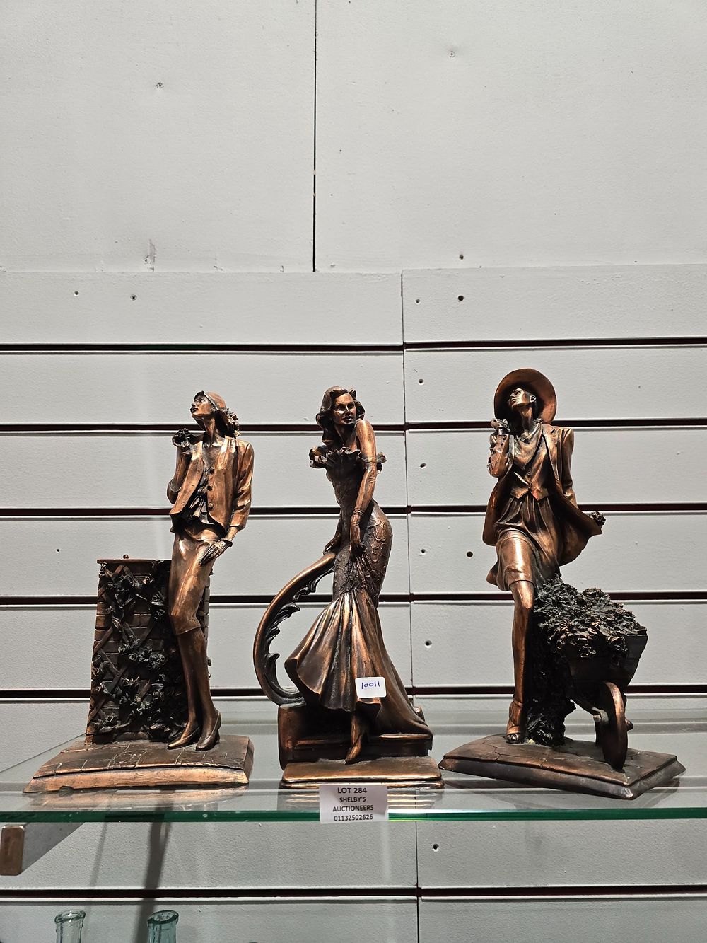 Lot 284: 3 X VARIOUS ART DECO STYLE RESIN LADY...