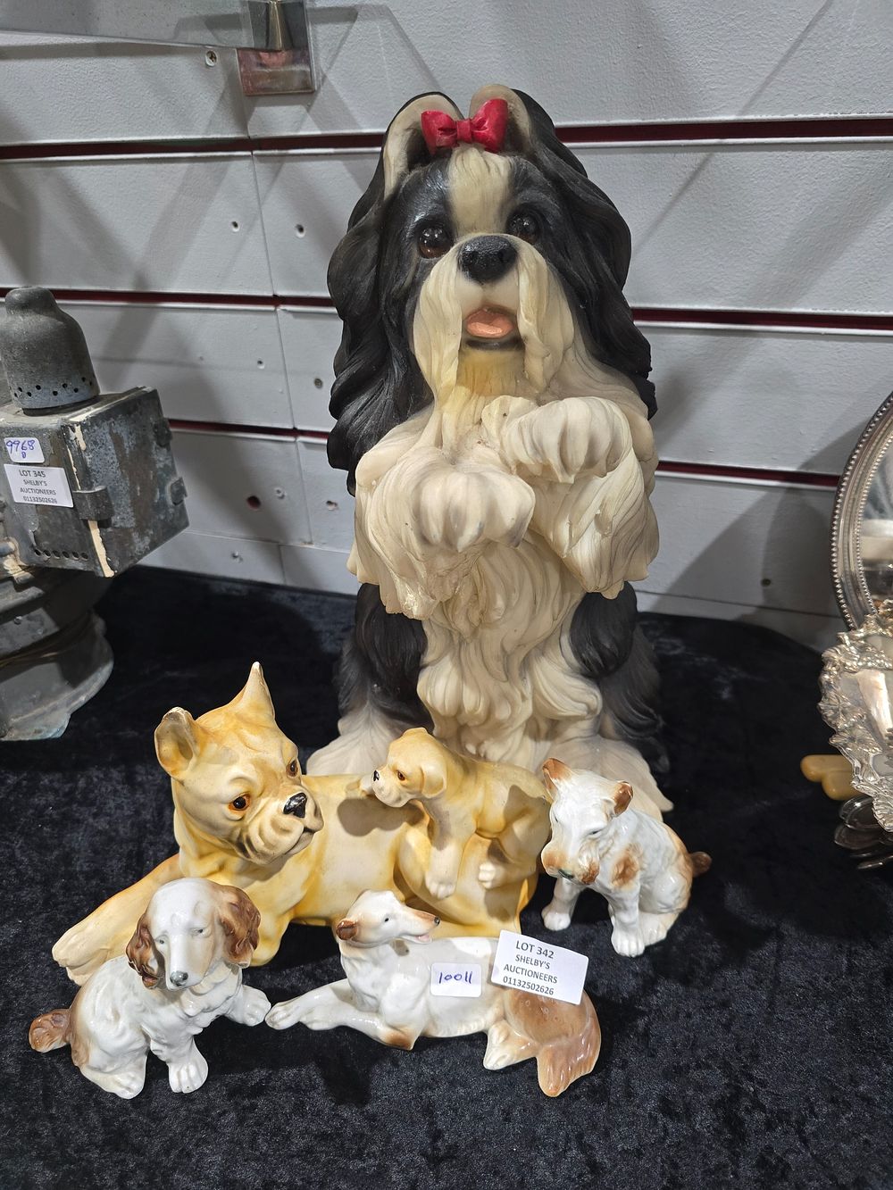 Lot 342: 5 X VARIOUS LARGE TO SMALL DOG FIGURINES