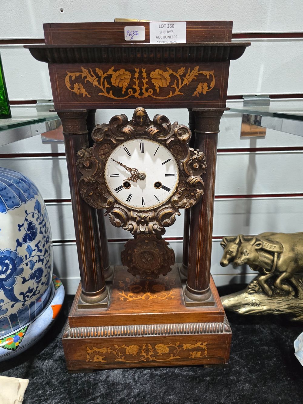 Lot 360: 1 X EDWARDIAN ENAMEL FACE 8 DAY FRENCH...