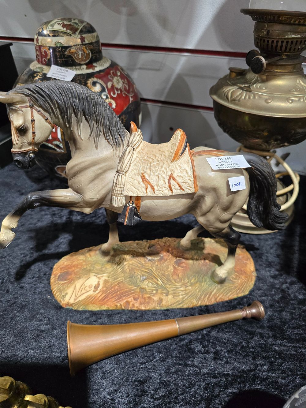 Lot 368: 1 X NICO POTTERY HORSE FIGURINE WITH SMALL...