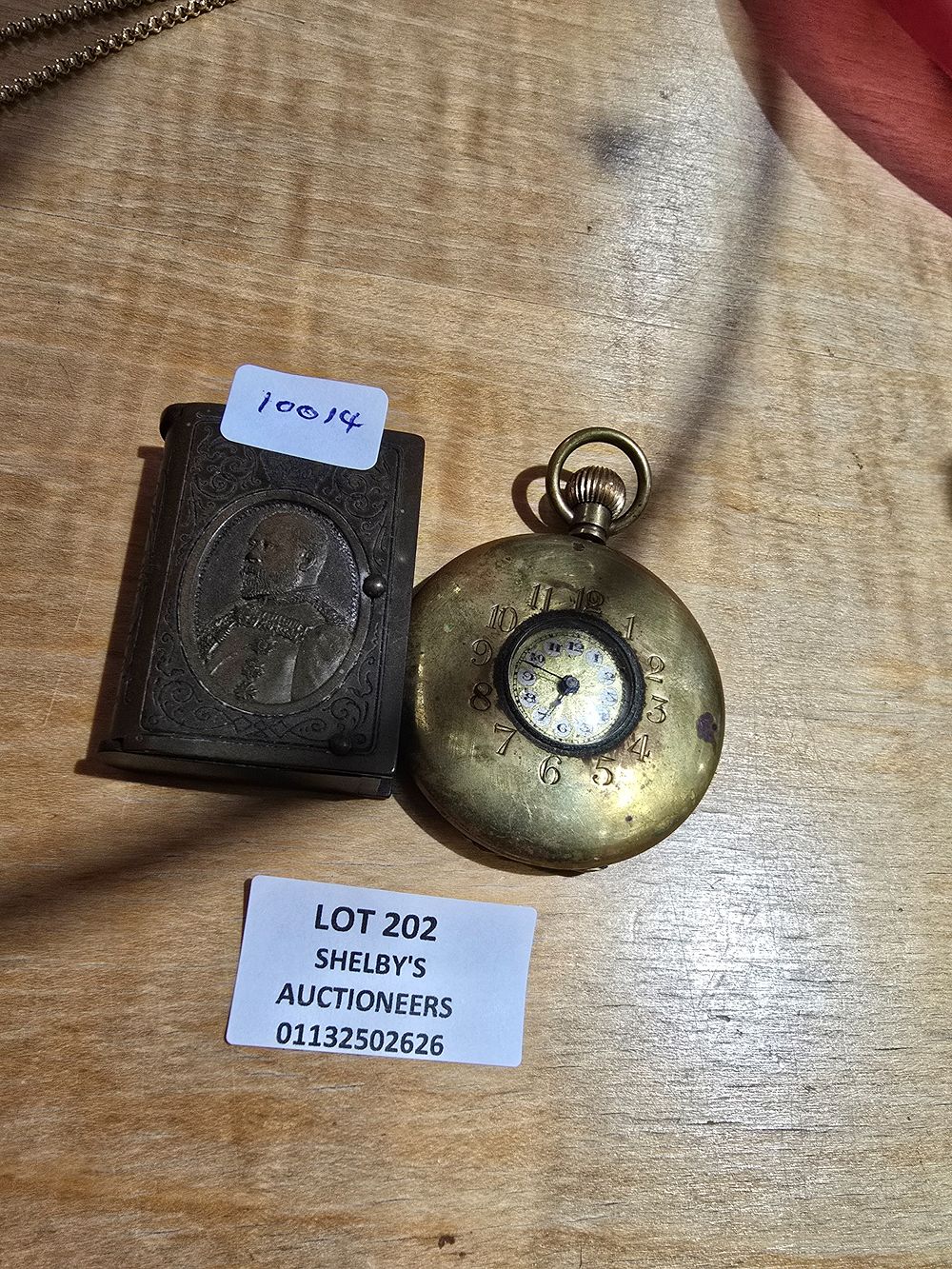 Lot 202: 1 X CIRCA 1900S BRASS POCKET WATCH WITH...
