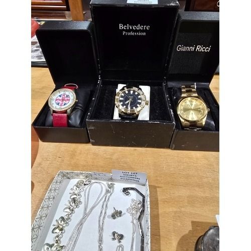 Lot 209: 3 X VARIOUS WATCHES BELVEDERE GIANNI RICCI ETC