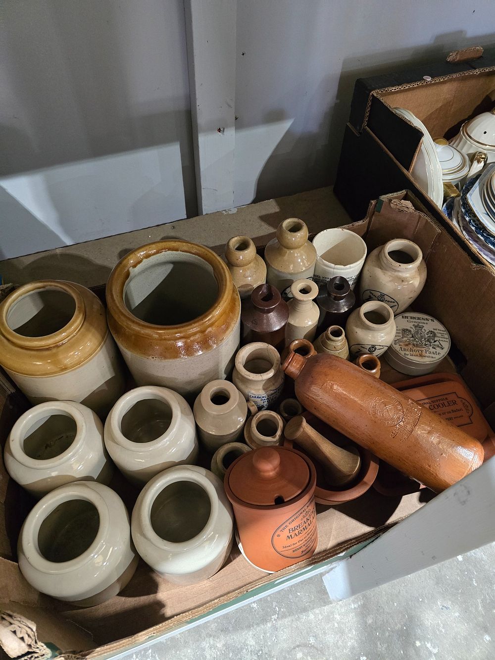 Lot 227: SELECTION OF EARTHERN WARE JUGS BOTTLES ETC