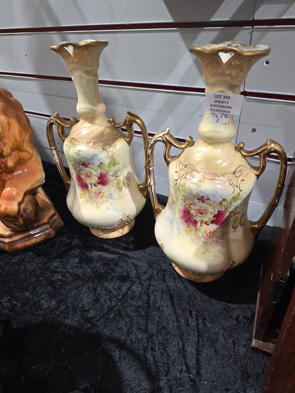Lot 356: PAIR OF CROWN DEVON POTTERY VASES