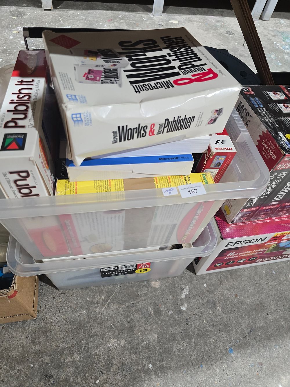 Lot 157: 2 X BOXES OF VINTAGE PC GAMES ETC