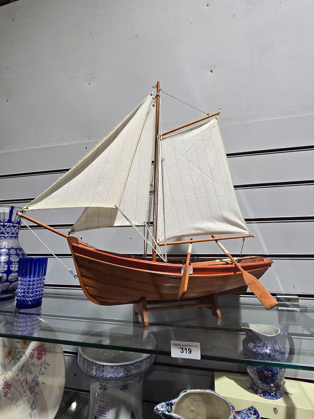 Lot 319: 1 X LARGE WOODEN BOAT MODEL