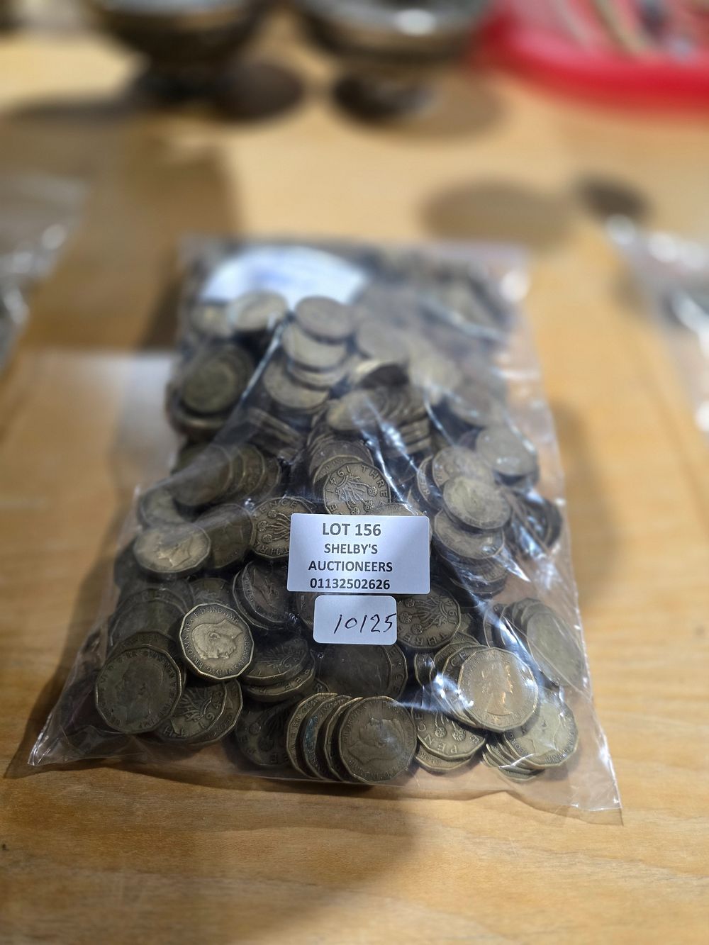 Lot 156: 1X BAG CONTAINING LARGE AMOUNT OF THREE PENNY...