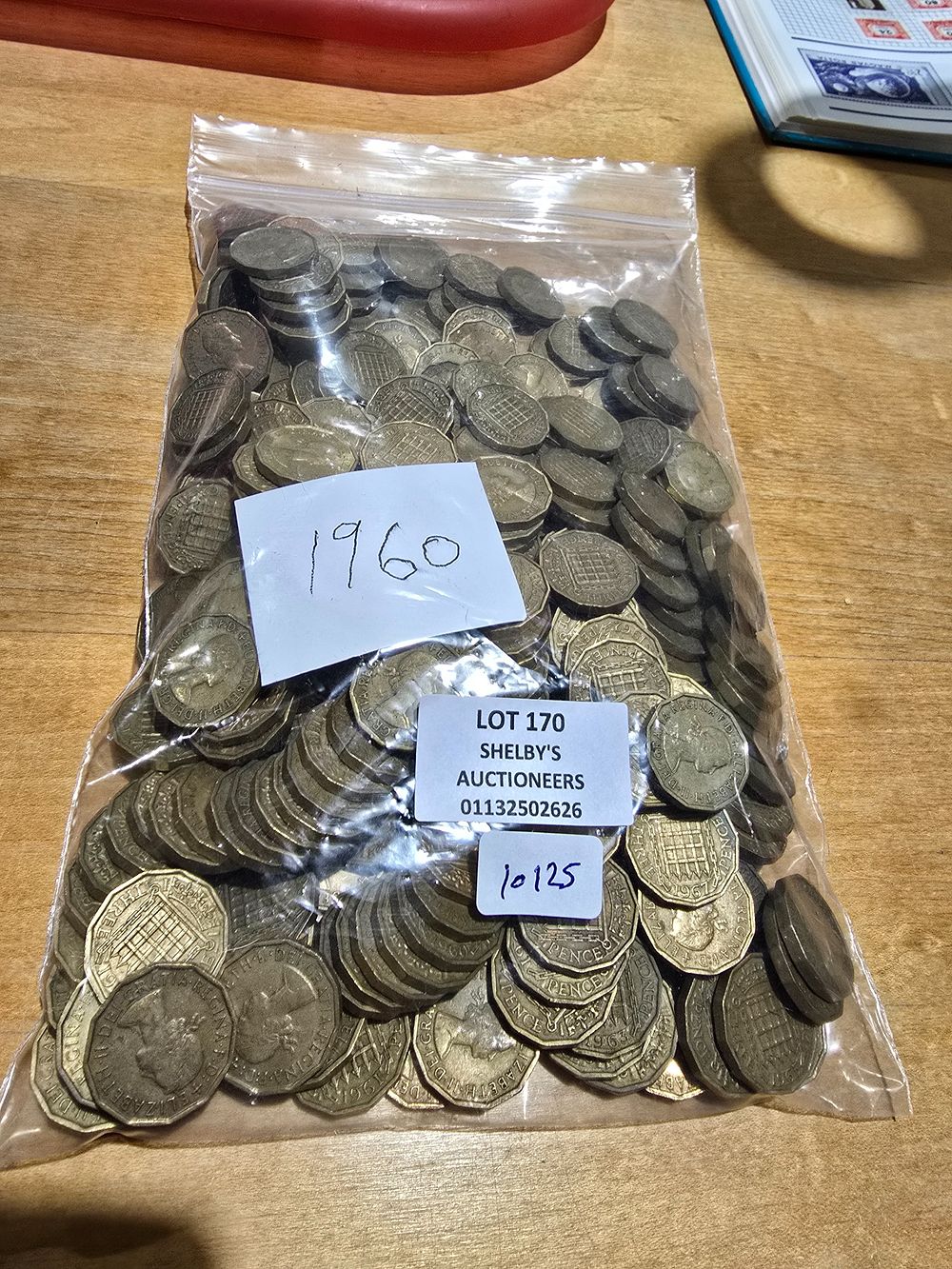 Lot 170: 1X BAG CONTAINING LARGE AMOUNT OF THREE PENNY...