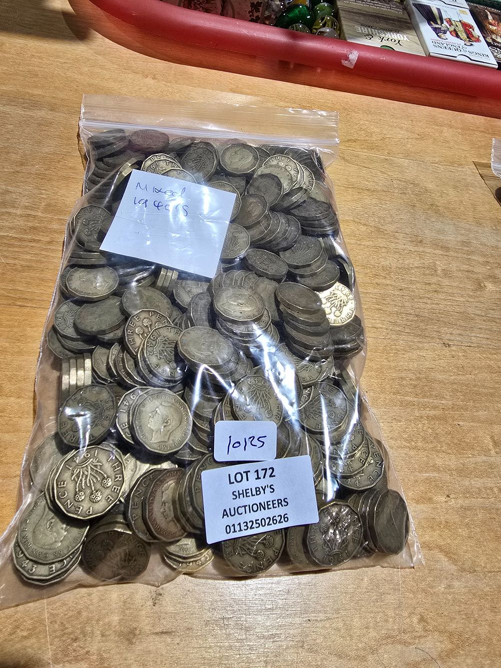 Lot 172: 1X BAG CONTAINING LARGE AMOUNT OF THREE PENNY...