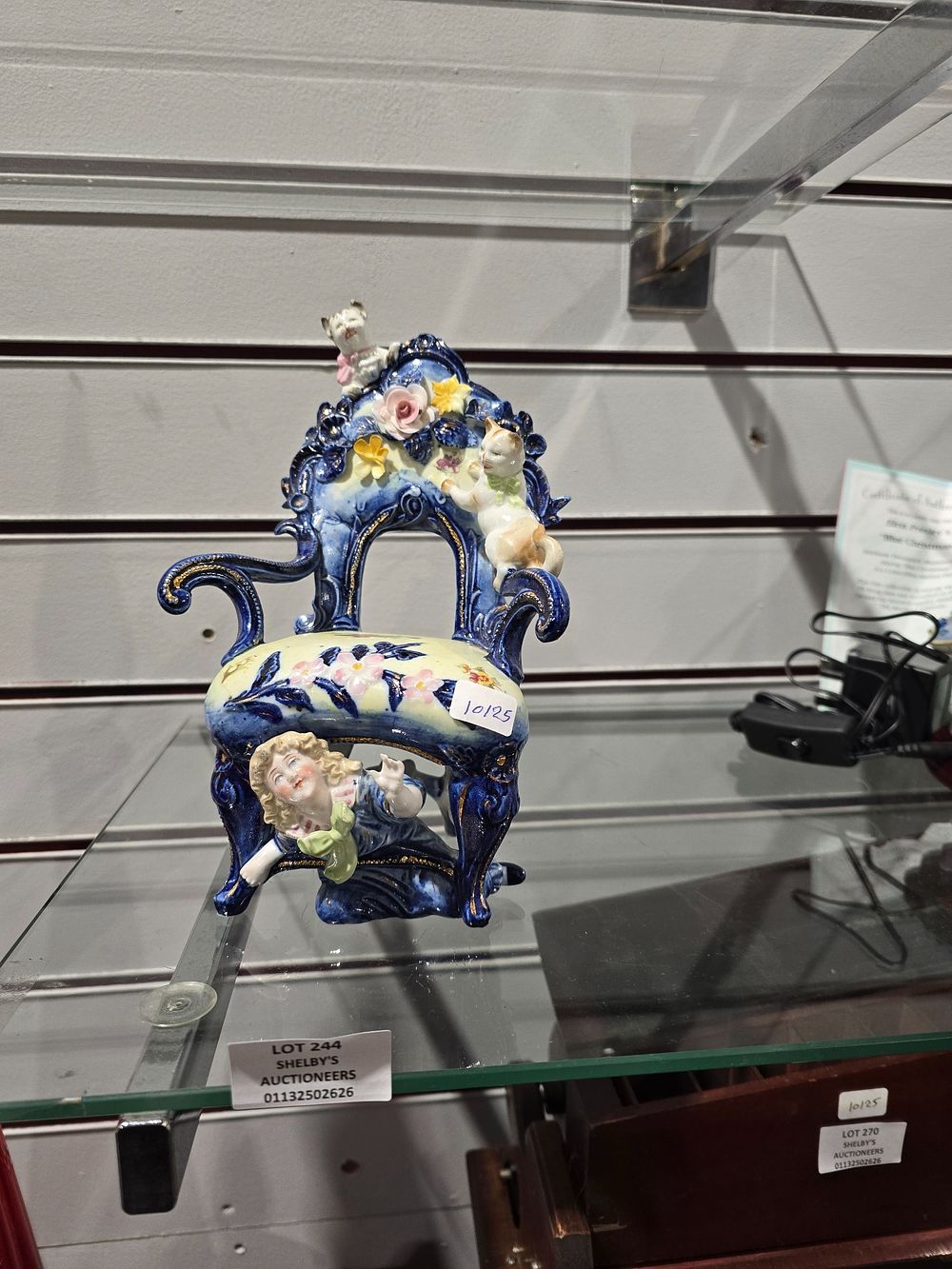 Lot 244: 1 X STAFFORDSHIRE POTTERY FIGURINE CAT AND CHILD...