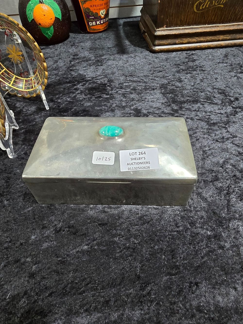 Lot 264: 1 X PEWTER CIGARETTE BOX 1920S MADE IN...