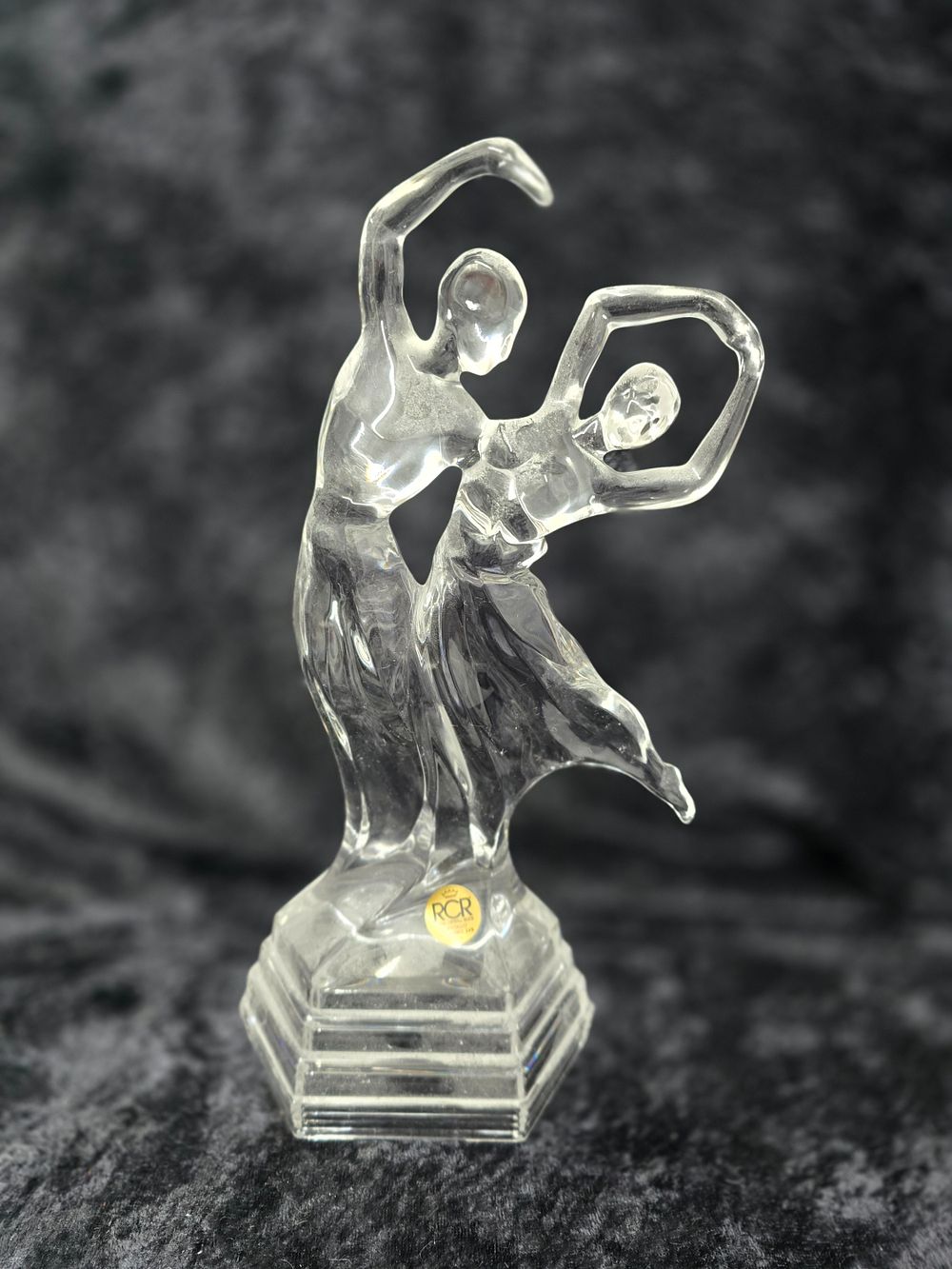 Lot 214: royal crystal rock dancing lady and gent figurine