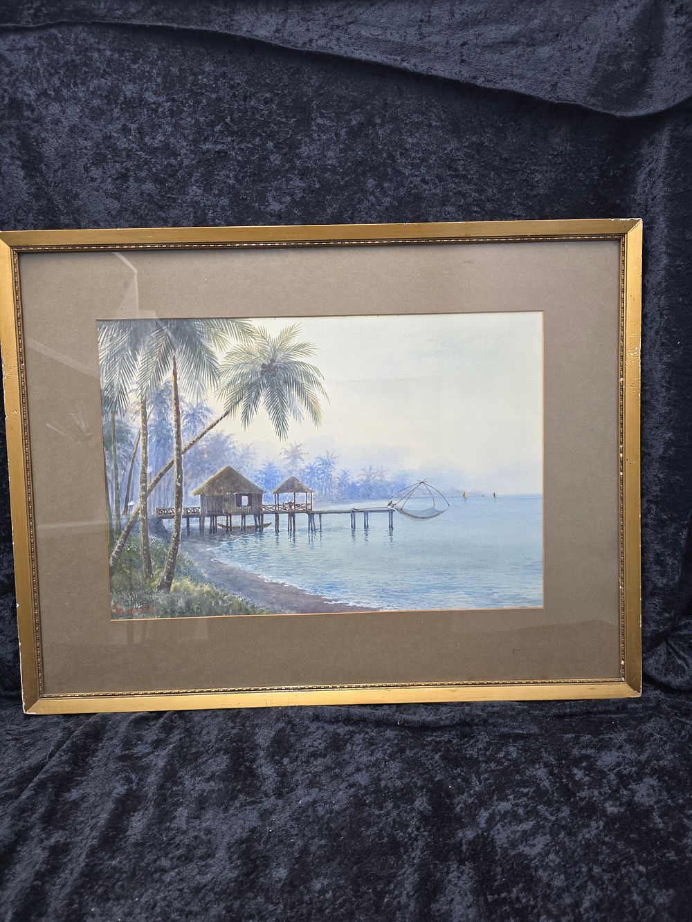Lot 223: 1 x water colour e a katy balineese scene