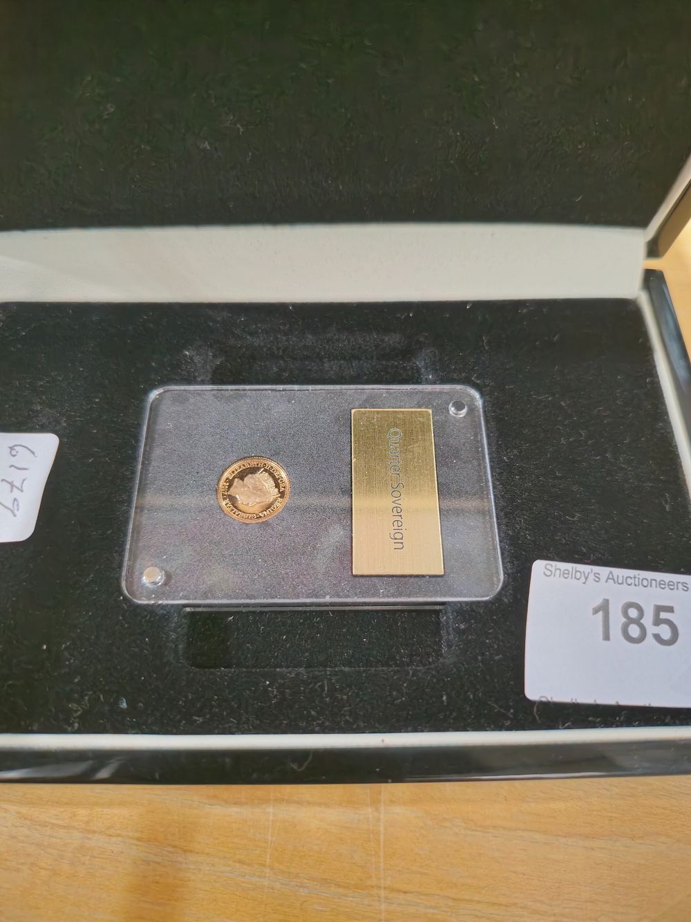 Lot 185: 22 ct gold quarter soverign 2017