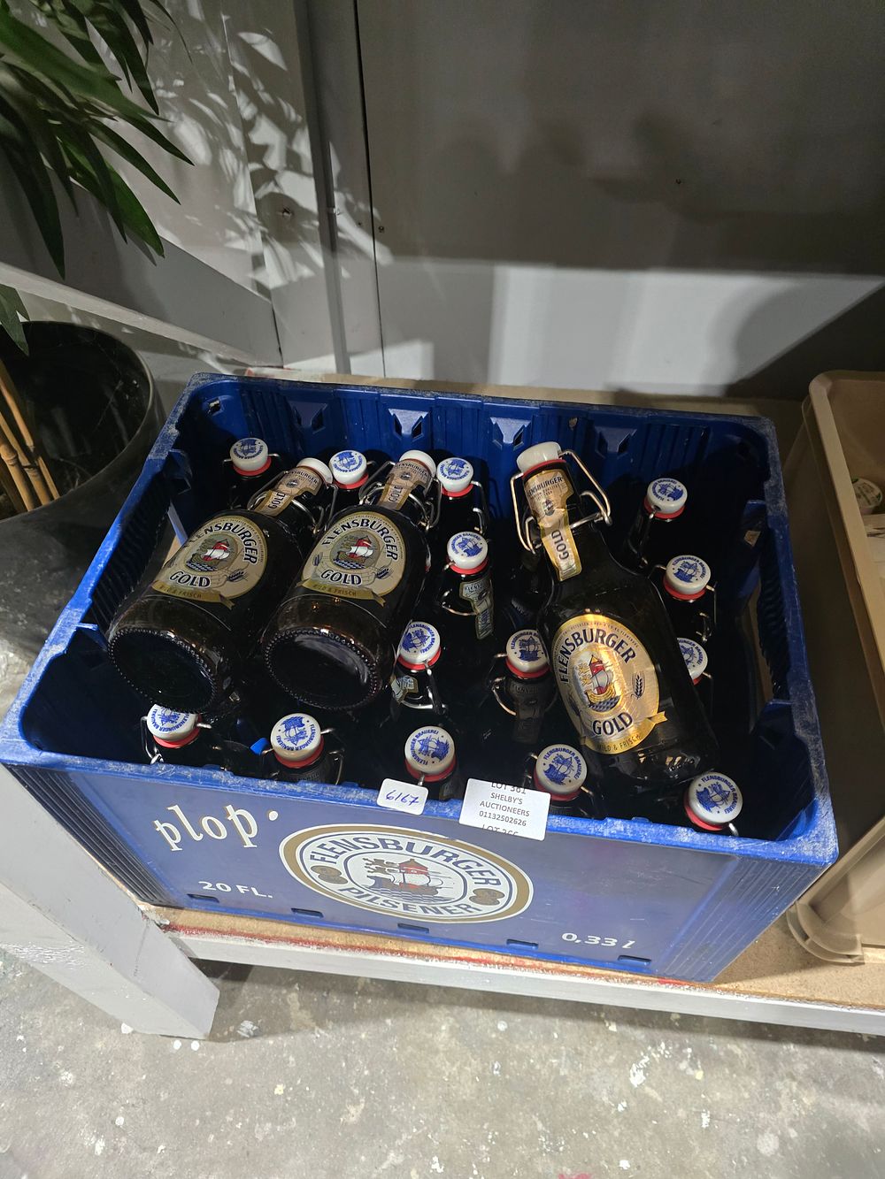 Lot 361: 1 x crate containing flenburger gold full bottles
