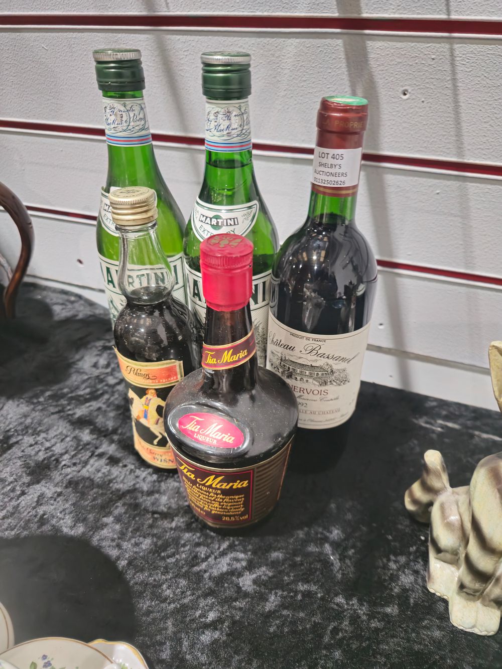 Lot 405: 2 x bottles of martini with tia maria etc