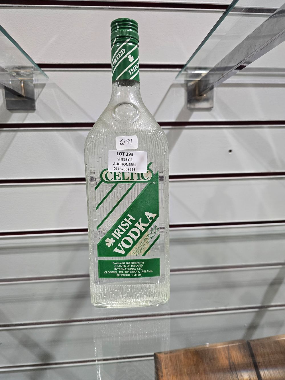 Lot 393: 1 x bottle of celtic irish vodka 80% proof