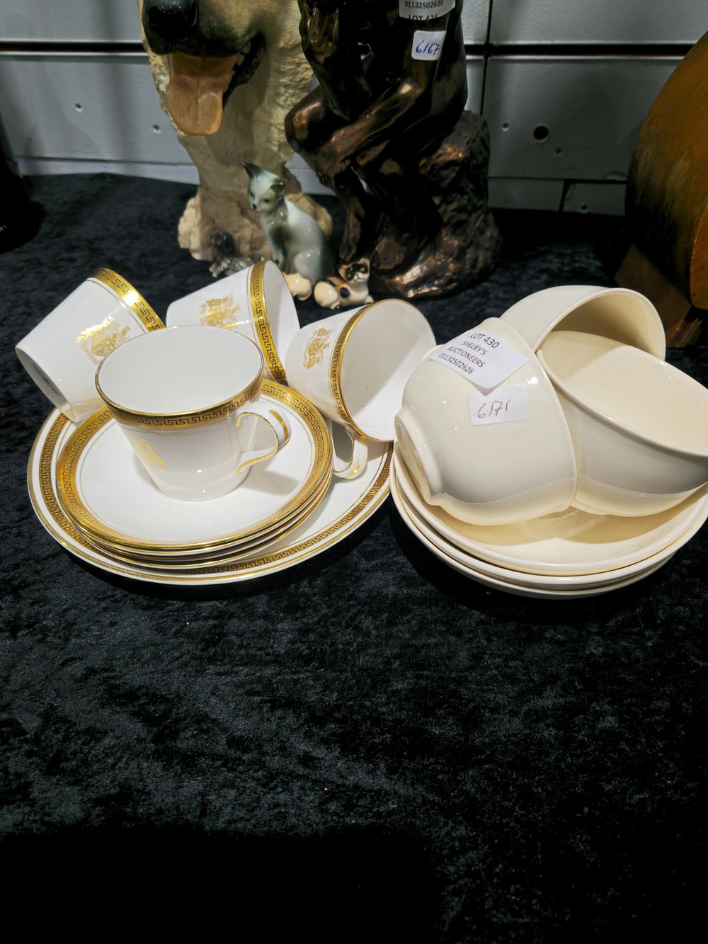 Lot 430: selection of leeds cream ware with royal tuscan ware items