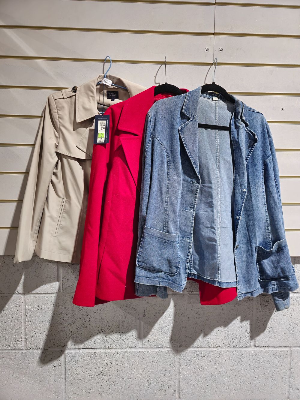Lot 214: 3 various size ladies jackts size 12 - xxl