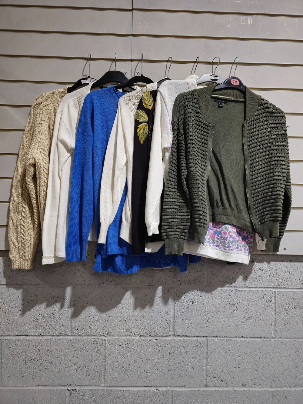 Lot 230: 7 various ladies cardigans size 16-18