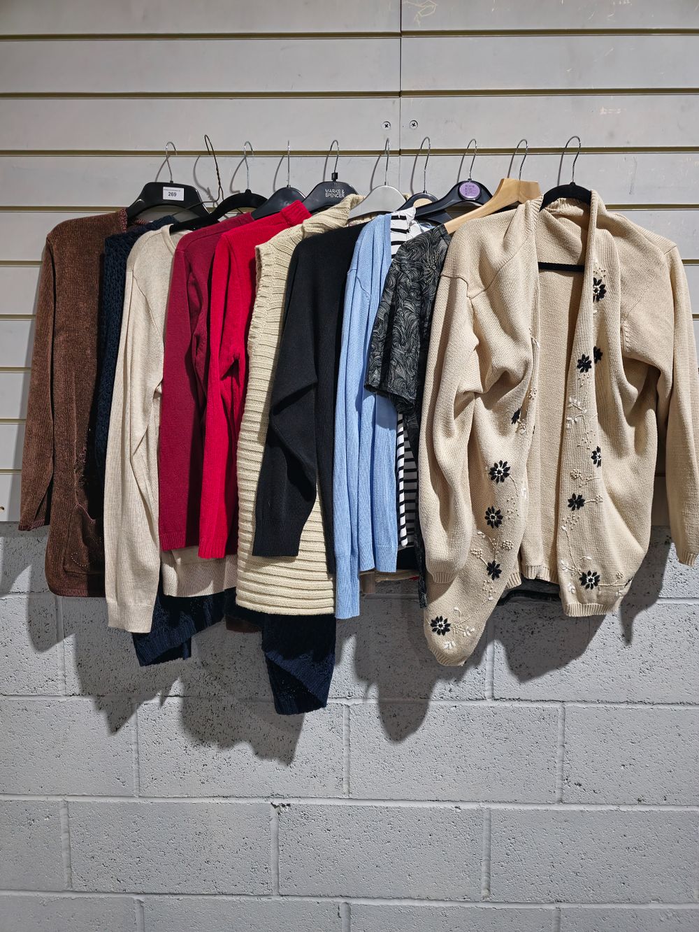Lot 269: 10 various ladies topsand cardigans size large