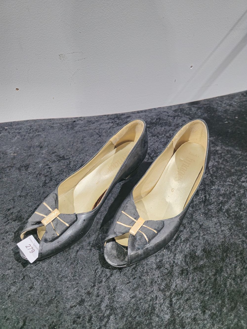 Lot 279: pair of clarks ladies peep toe heels size 6